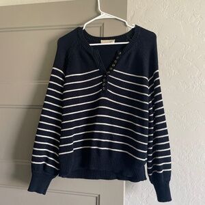 Sezane Leontine Navy and White Striped Sweater